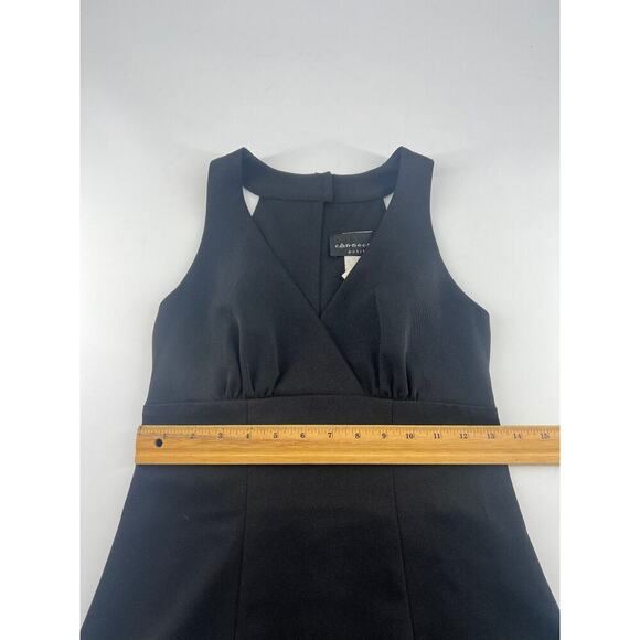 Vintage Connected Dress Womens Size 4 Petites Black Sleeveless Button Back Y2K - Picture 3 of 9